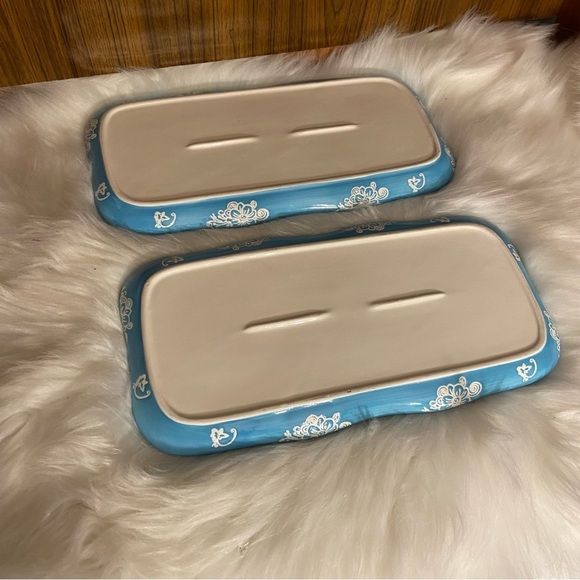 Omvovso blue and white porcelain handled soup bowls and plates - Picture 11 of 15